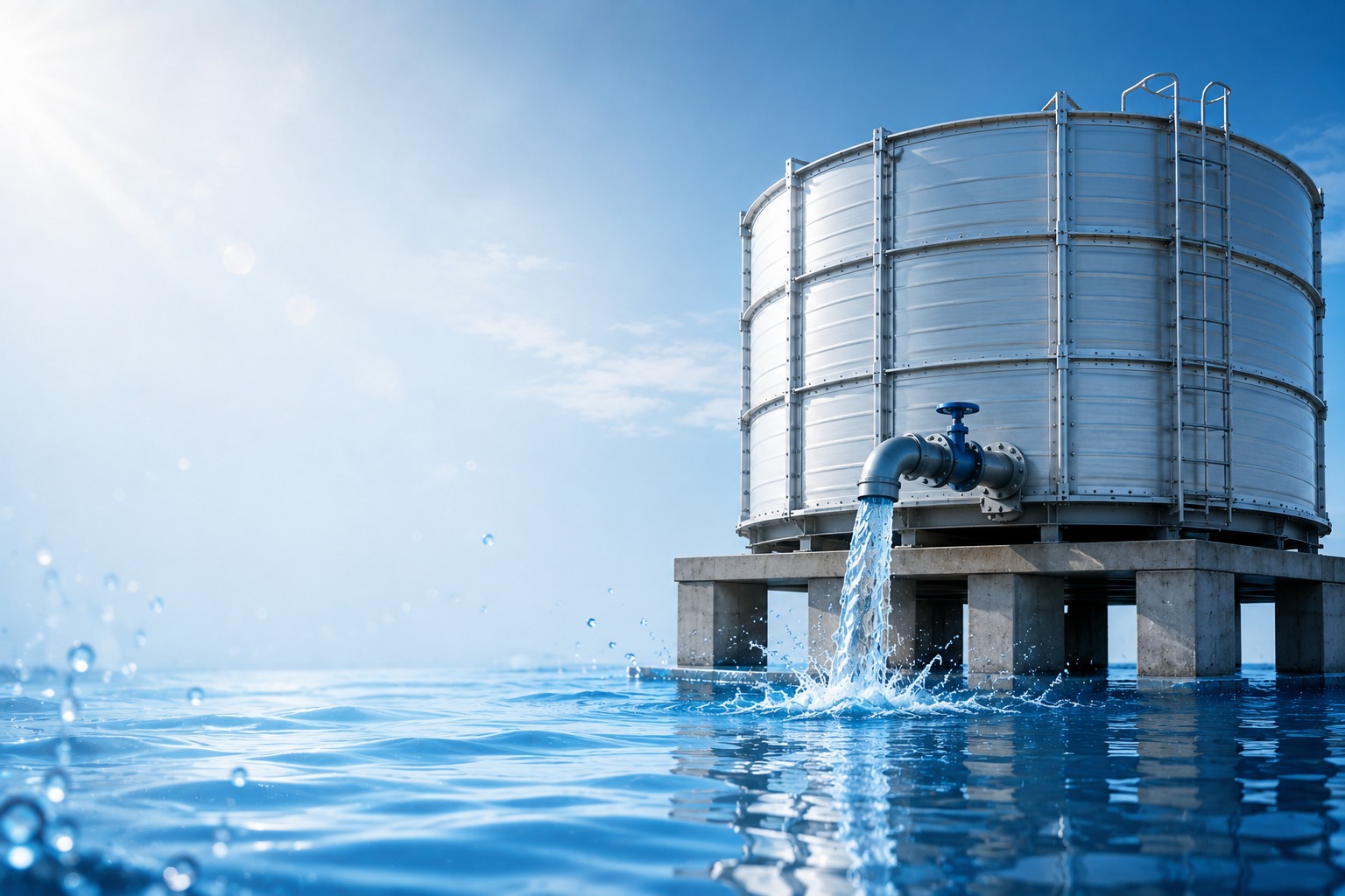 GRP sectional water tank for industrial water storage